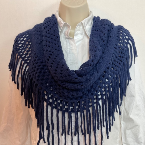 Mixit Accessories - MIXIT blue shaw/scarf fringed *Coupon Eligibile* One Size